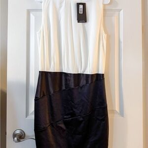 NWT R&W Elegant Sleeveless Dress in Black and White, Size 10,PTP 19”